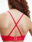 Calvin Klein Embossed Icon Cotton Light lined Triangle Bralette, Red product photo View 02 S