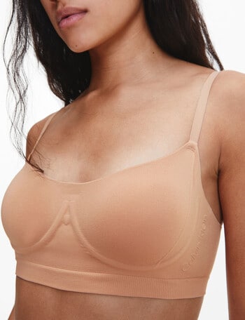 Track Fits Everybody Corded Lace Unlined Scoop Bra - Clay - 46 - F at
