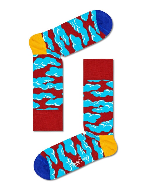 Happy Socks Under The Clouds Sock, Burgundy & Blue product photo