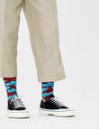 Happy Socks Under The Clouds Sock, Burgundy & Blue product photo View 02 S
