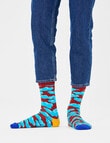 Happy Socks Under The Clouds Sock, Burgundy & Blue product photo View 03 S