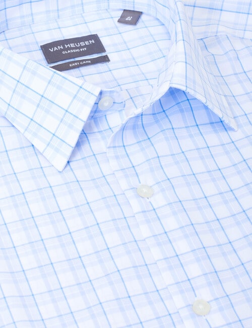Van Heusen Mid Check Long Sleeve Shirt, Blue product photo View 04 L