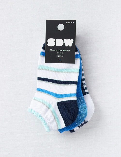 Simon De Winter Stripe Trainer Sock, 3-Pack product photo View 02 L