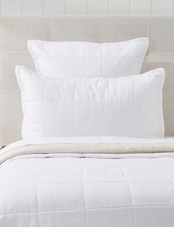 Kate Reed Perry Linen Standard Pillowcase, White product photo