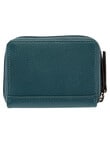 Carte Leather Small Zippy Wallet, Petrol Green product photo View 02 S