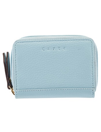Carte Leather Small Zippy Wallet, Newport Blue product photo