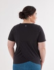 Superfit Curve Tulip Crossover Back Active Tee, Black product photo View 02 S