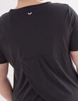 Superfit Curve Tulip Crossover Back Active Tee, Black product photo View 04 S