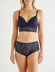 Lyric Sienna Wire-free Lace Bra, Navy product photo View 03 S