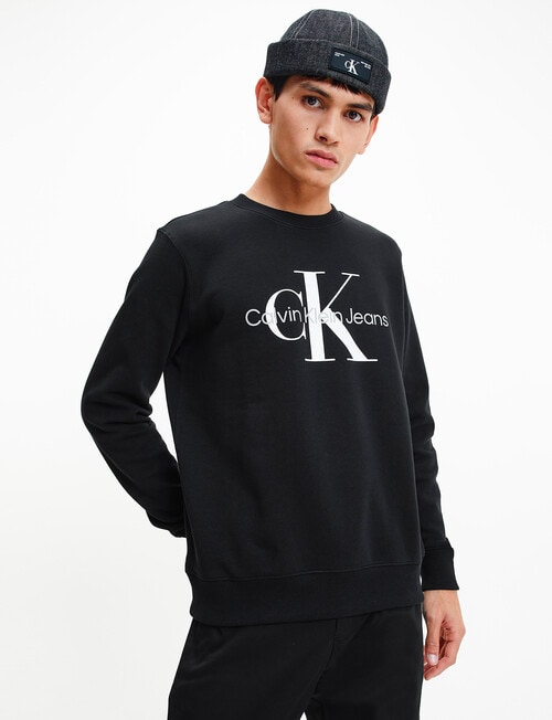 Calvin Klein Monogram Logo Sweatshirt, Black product photo View 03 L