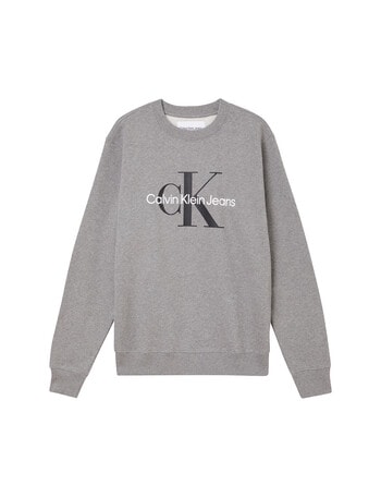 Calvin Klein Monogram Logo Sweatshirt, Grey product photo