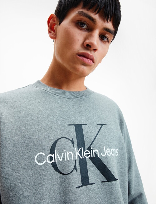 Calvin Klein Monogram Logo Sweatshirt, Grey product photo View 02 L