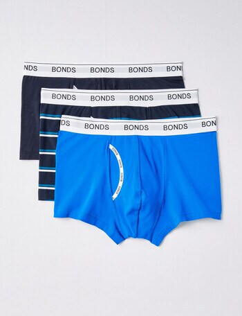 Bonds Guyfront Trunk, 3-Pack, Blue, Navy & Stripe product photo