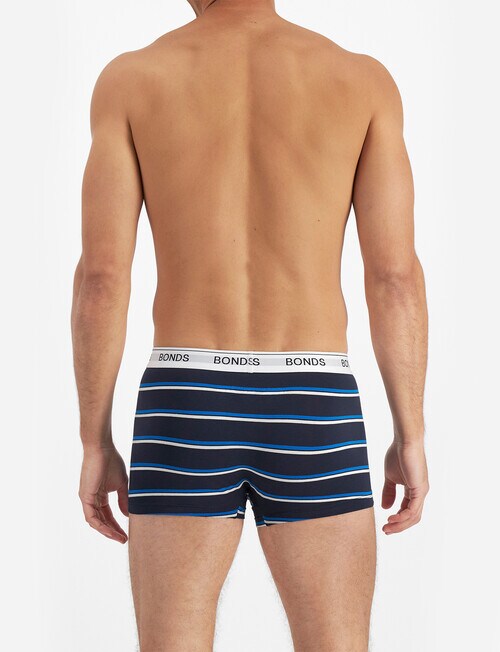 Bonds Guyfront Trunk, 3Pack, Blue, Navy & Stripe Underwear