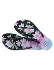 Havaianas Slim Floral Jandal, Black & Lavender product photo View 02 S