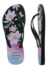 Havaianas Slim Floral Jandal, Black & Lavender product photo View 03 S
