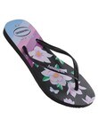 Havaianas Slim Floral Jandal, Black & Lavender product photo View 05 S