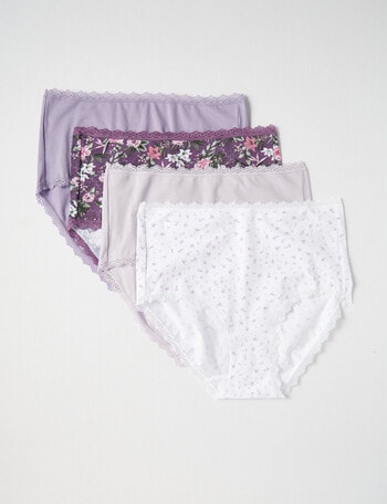 Lyric Full Briefs, 4-Pack, Lavender & Grey, 8-26 product photo