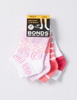 Bonds Logo Fun-Pack Trainer Sock, 4-Pack, White & Pink product photo View 02 S
