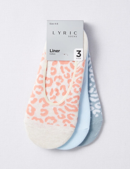 Lyric Leopard Mix Liner Sock, 3-Pack product photo View 02 L