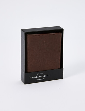 Laidlaw + Leeds Slim Vertical Wallet, Brown product photo