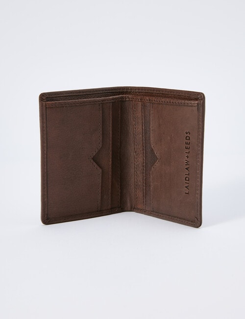 Laidlaw + Leeds Slim Vertical Wallet, Brown product photo View 04 L