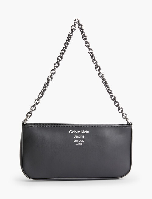 Calvin Klein Sculpted Shoulder Pouch Bag, Black - Handbags