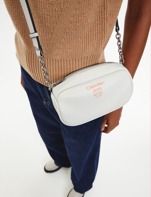 Calvin Klein Sculpted Crossbody Camera Bag, Eggshell - Handbags