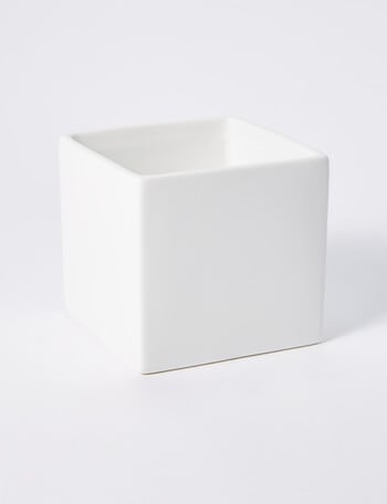 M&Co Pure Square Pot, 14.5cm, White product photo