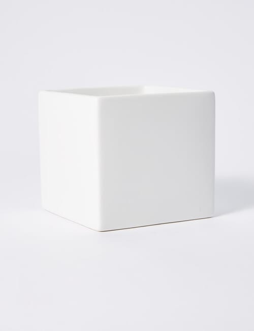 M&Co Pure Square Pot, 14.5cm, White product photo View 02 L