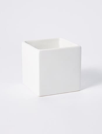 M&Co Pure Square Pot, 10cm, White product photo
