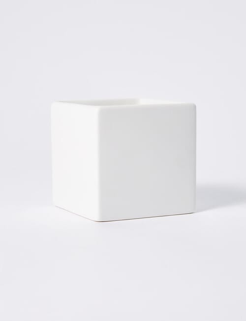 M&Co Pure Square Pot, 10cm, White product photo View 02 L