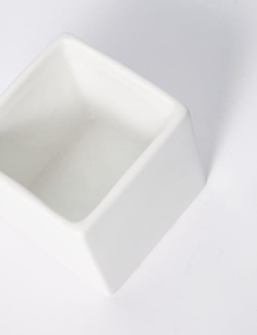 M&Co Pure Square Pot, 10cm, White product photo View 03 L