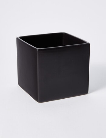 M&Co Pure Square Pot, 14.5cm, Black product photo