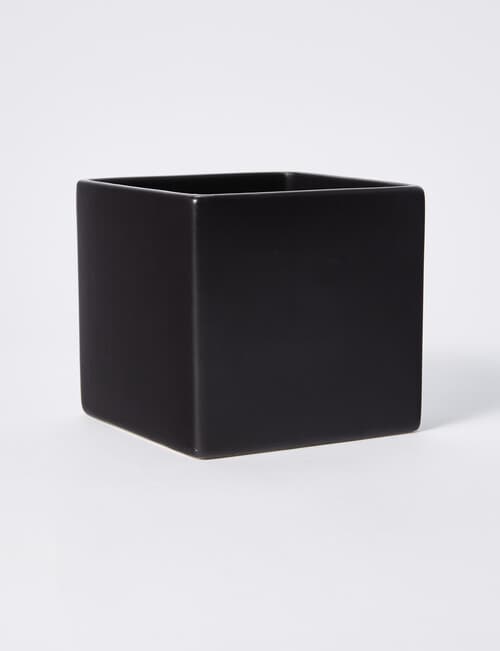 M&Co Pure Square Pot, 14.5cm, Black product photo View 02 L