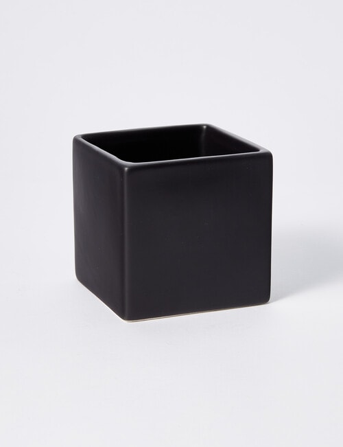 M&Co Pure Square Pot, 10cm, Black product photo