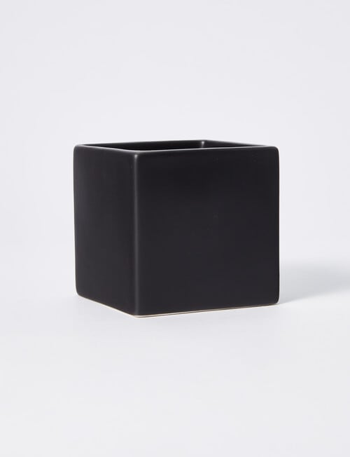 M&Co Pure Square Pot, 10cm, Black product photo View 02 L