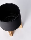 M&Co Pure Cylinder Standing Pot, Black product photo View 03 S
