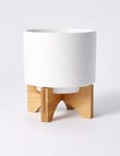 M&Co Pure Cylinder Standing Pot, White product photo View 02 S