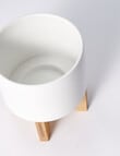M&Co Pure Cylinder Standing Pot, White product photo View 03 S