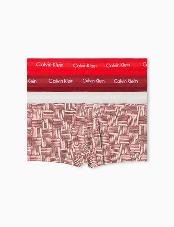 Calvin Klein Engineered Low Rise Trunk, 3-Pack, Red Assorted product photo