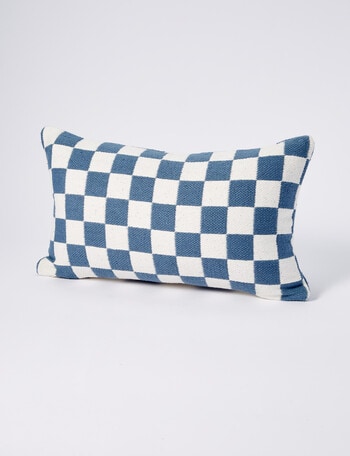 M&Co Checkered Cushion 30x50, Indigo product photo