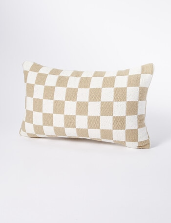 M&Co Checkered Cushion 30x50, Oatmeal product photo
