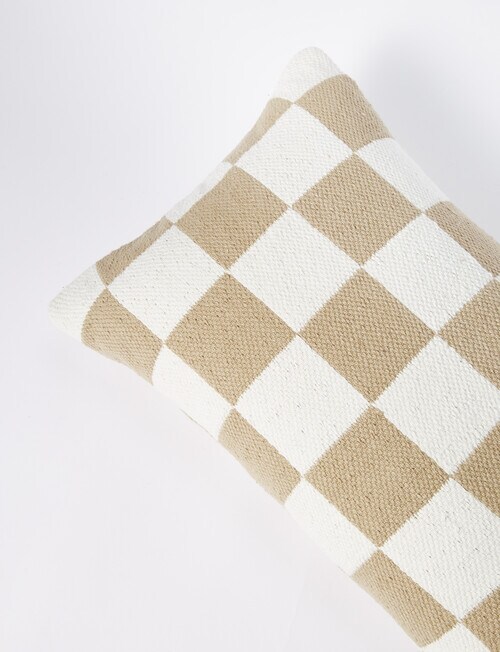 M&Co Checkered Cushion 30x50, Oatmeal product photo View 03 L