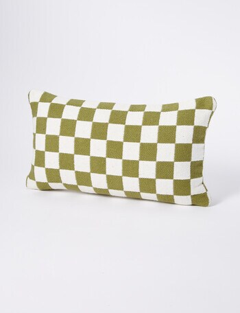 M&Co Checkered Cushion 30x50, Olive product photo