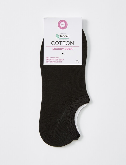 DS Socks Cotton Tencel Liner Sock, Black product photo View 02 L