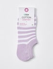 DS Socks Cotton Tencel Liner Sock, Purple & White Stripe product photo View 02 S