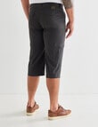 Savane Flat Front Three Quarter Pant, Charcoal product photo View 02 S