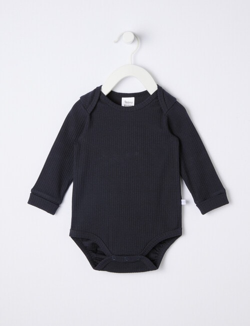 Teeny Weeny Rib Long-Sleeve Bodysuit, Navy product photo