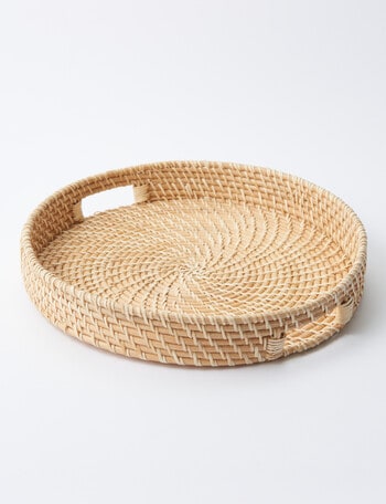 Amy Piper Rattan Tray, 38cm, Natural product photo